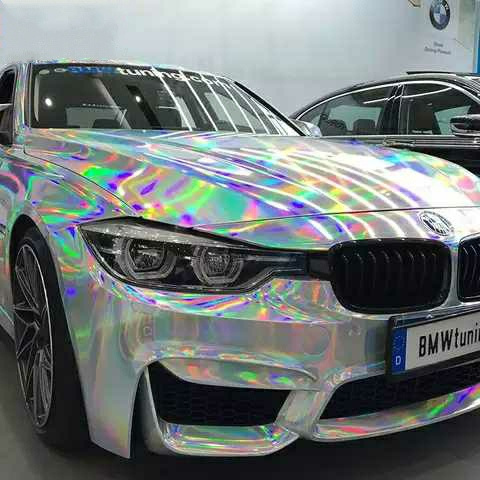 Anolly 3 years warranty fashion laser chrome car sticker film holographic wrap vinyl for car body styling