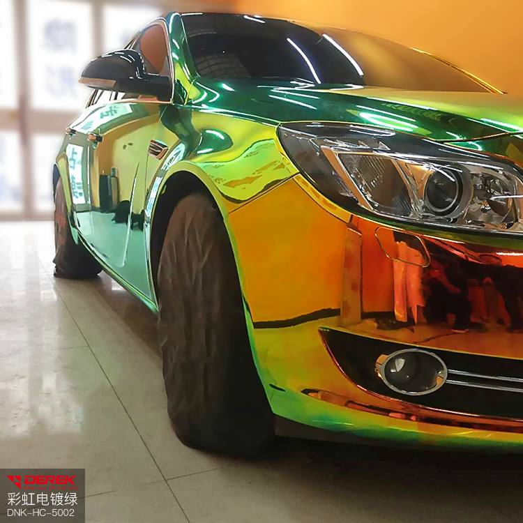 Anolly 1.35x18m factory price rainbow mirror chrome green sticker car body wrap vinyl auto vehicle boat foil film