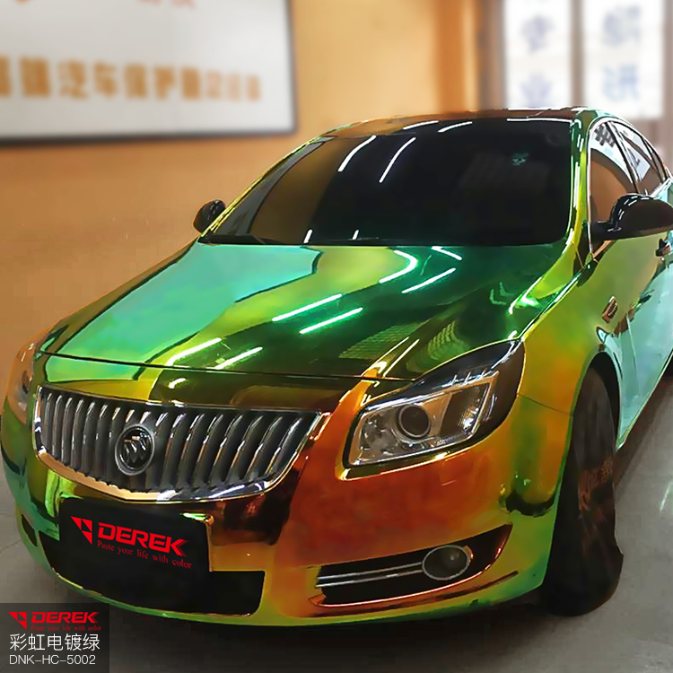 Anolly 1.35x18m factory price rainbow mirror chrome green sticker car body wrap vinyl auto vehicle boat foil film