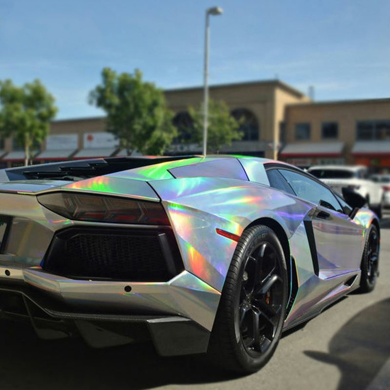 Anolly 3 years warranty fashion laser chrome car sticker film holographic wrap vinyl for car body styling