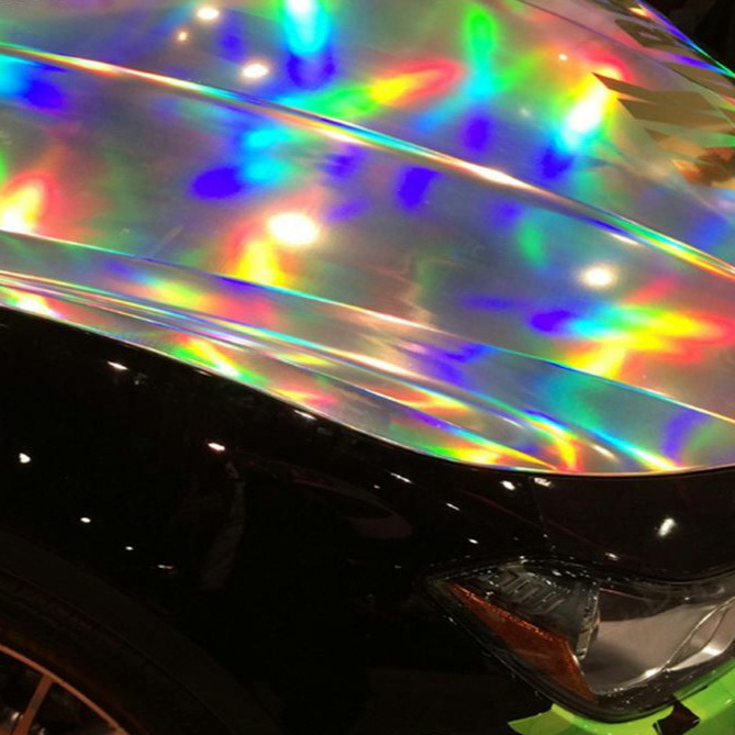 Anolly 3 years warranty fashion laser chrome car sticker film holographic wrap vinyl for car body styling