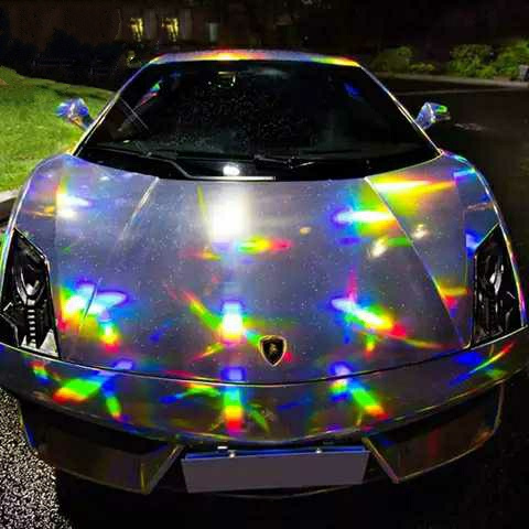 Anolly 3 years warranty fashion laser chrome car sticker film holographic wrap vinyl for car body styling