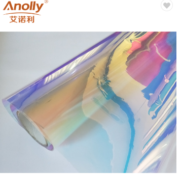 Anolly Dichroic Blue Red PVC Roll Iridescent Rainbow Holographic Window Film Glossy Colorful Vinyl