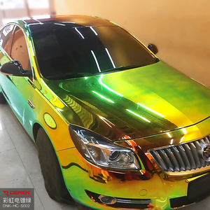 Anolly 1.35x18m factory price rainbow mirror chrome green sticker car body wrap vinyl auto vehicle boat foil film