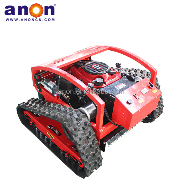 ANON brush cutter machine grass trimmer track type with remote control grass cutters battery grass cutter remote