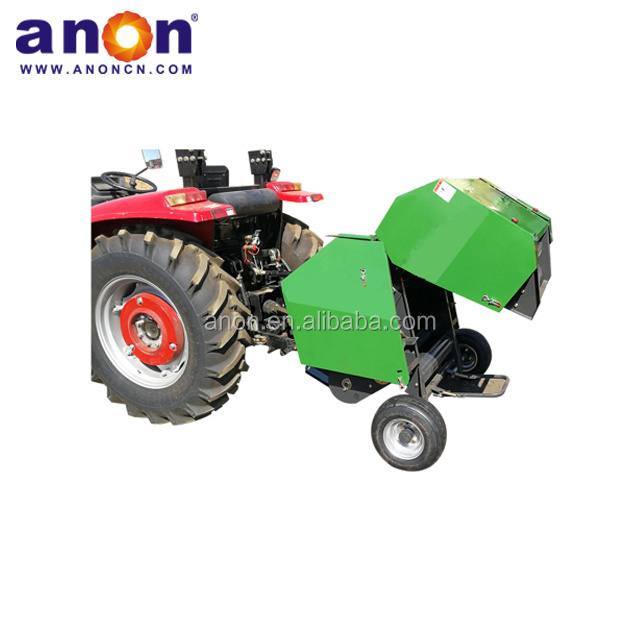 ANON self-propelled  mini round hay baler double chamber baler pine straw baler for sale