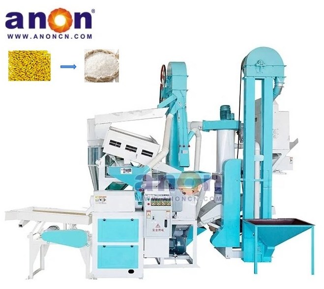 ANON 15S Automatic Rice Mill Price In Nepal Rubber Roller Huller machine Combine Rice Miller Rice Milling Machines