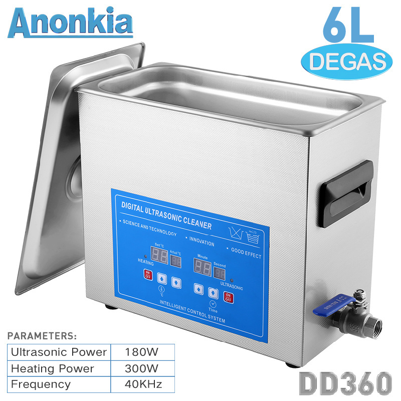 6L Digital Heated Ultra Sonic Cleaning Bath Single Frequency Ultrasonic Cleaner Machine for Lab