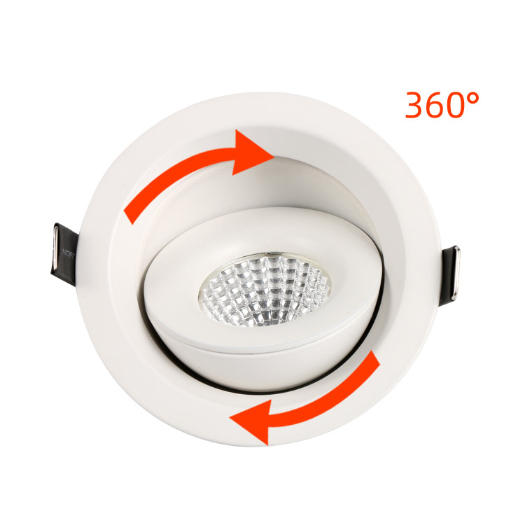 Nordic style eyeball downlight DTW slim gimbal dimmable recessed cob led down light