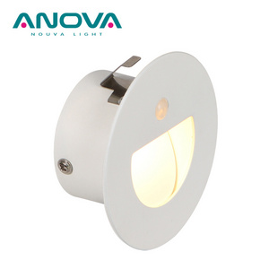 Intelligent automatic stair lighting round step lights led recessed indoor stairs led wall light