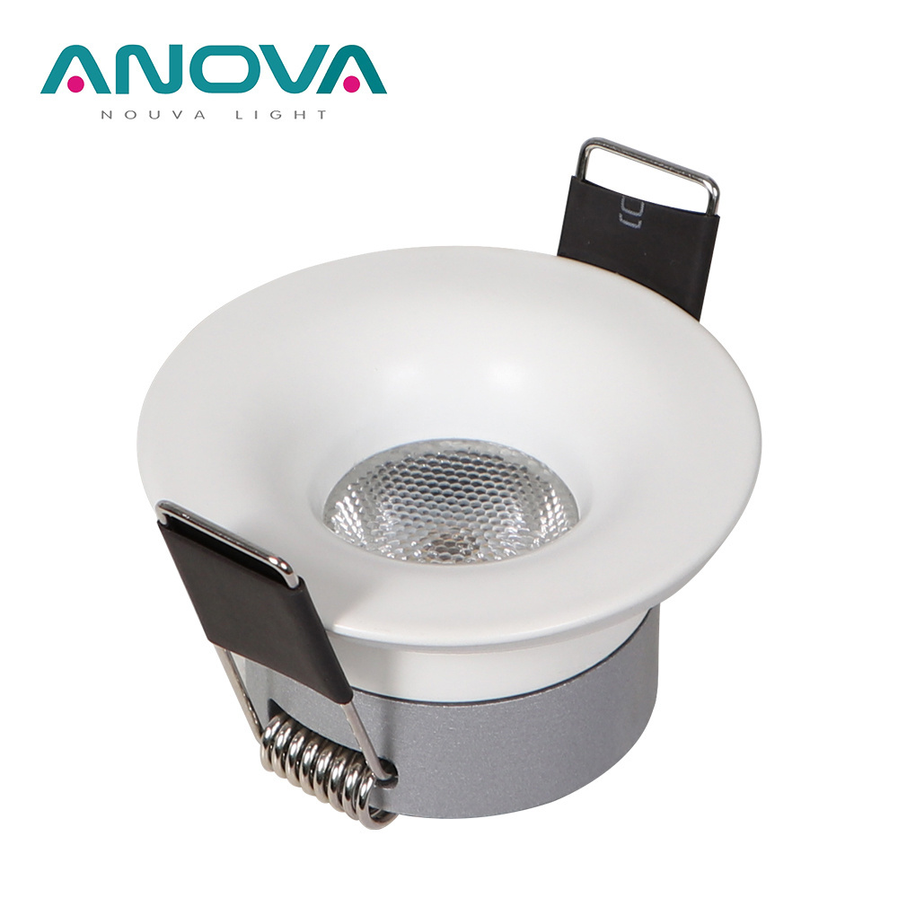 IP65 waterproof stainless steel mini led spot light fixed curved anti glare recessed small downlight