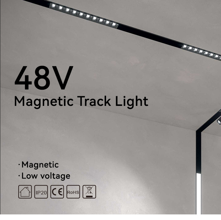 Low voltage 48V grill linear track lighting 30w track magnetic light