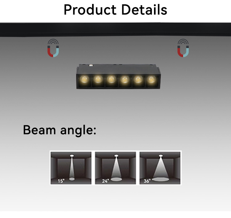 Low voltage 48V grill linear track lighting 30w track magnetic light