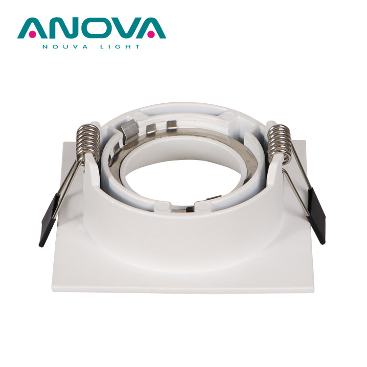 Aluminum Alloy Square Downlight Housing GU10 Spot Light Fixture Recessed LED Down Light Fitting