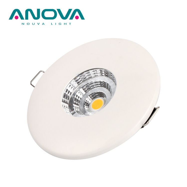 Changeable front ring IP44 led light 3000k Super Slim 17mm 4.5W Dimmable Recessed cob LED Downlight