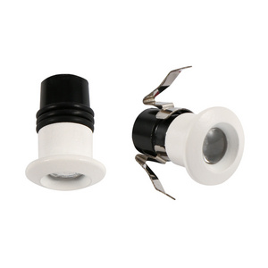 mini spot light 1w small recessed fixed round 3000k aluminum hole 14mm ip65 anti-glare led down light