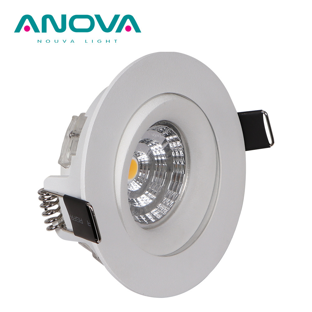 China wholesale 3000k down light 360 gimbal IP44 die cast aluminium recessed cob led downlight