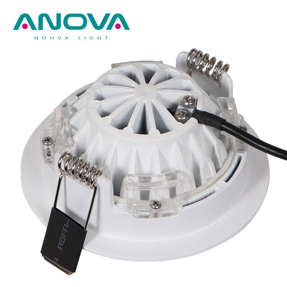 China wholesale 3000k down light 360 gimbal IP44 die cast aluminium recessed cob led downlight