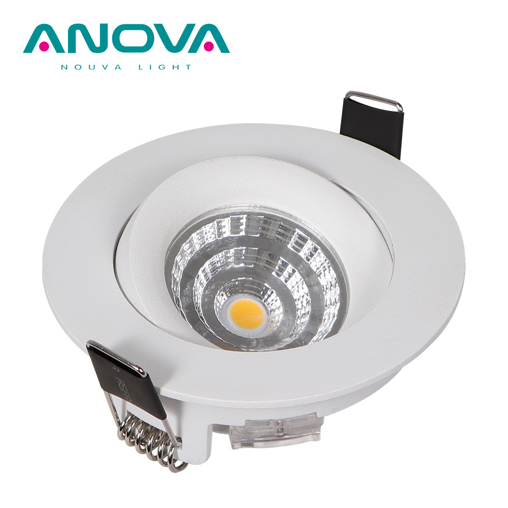 China wholesale 3000k down light 360 gimbal IP44 die cast aluminium recessed cob led downlight