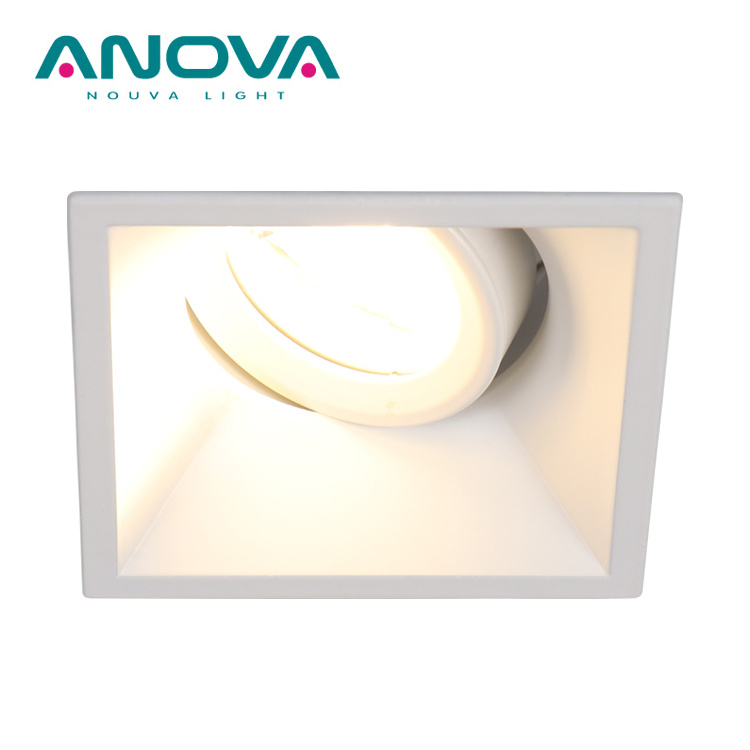 GU10 MR16 Aluminum down light housing recessed adjustable lamp cover anti glare spotlight frame