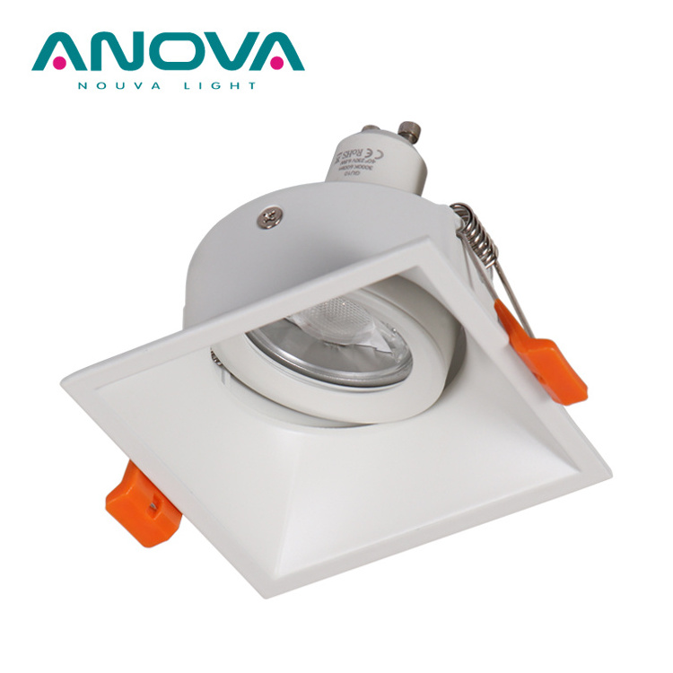 GU10 MR16 Aluminum down light housing recessed adjustable lamp cover anti glare spotlight frame