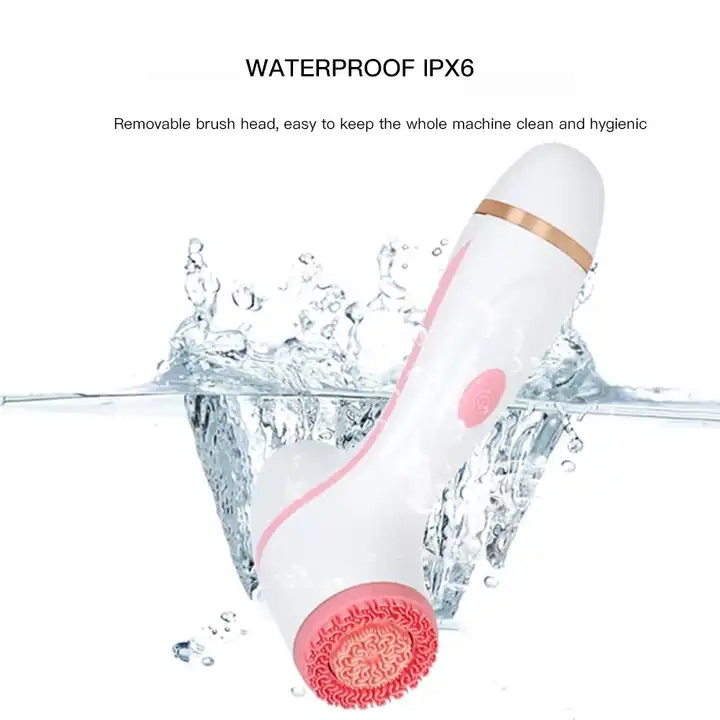 IPX6 Waterproof Handheld Electric Silicone Face Cleanser Brush 3 in 1 Facial Spin Brush Personal Care Electric Facial Brush