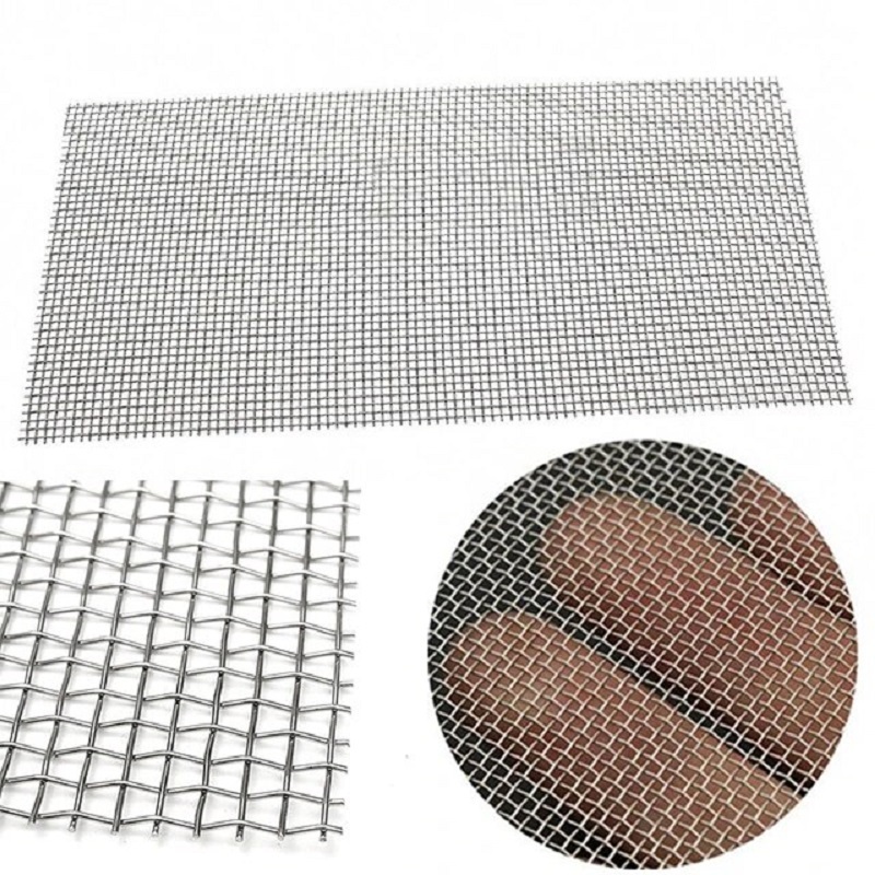 10 30 50 Mesh SS 304 Plain Weave Wire Mesh Chain Mail Fabric Sieve Mesh For Industrial Building