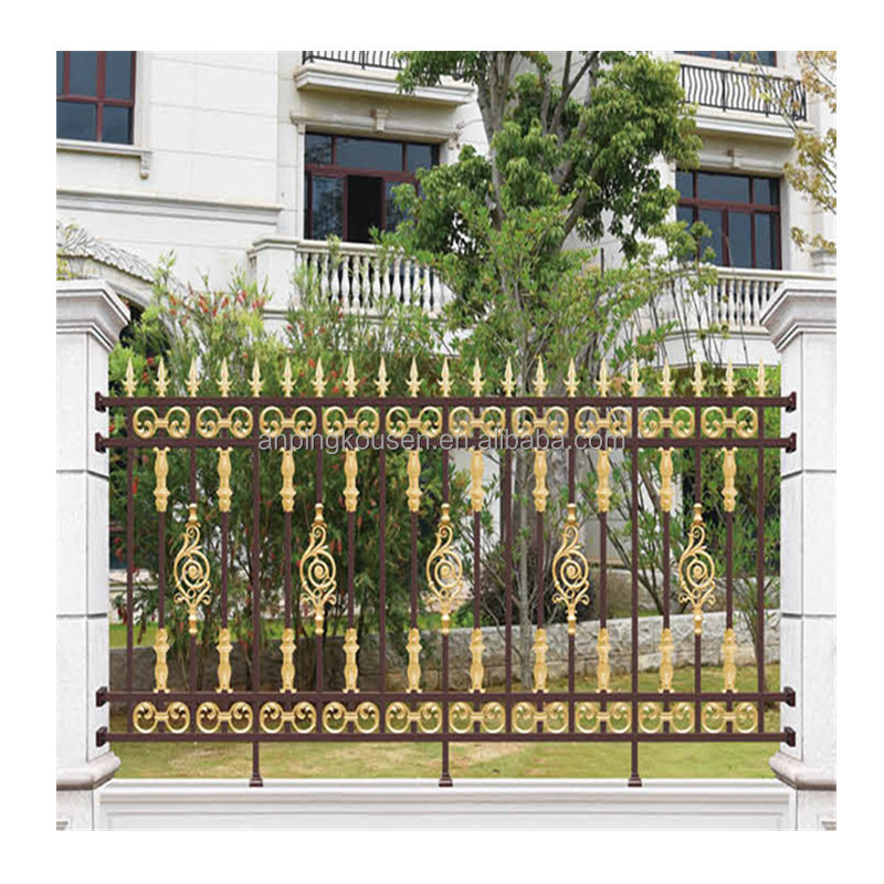 High quality outdoor aluminum picket fence panel zinc steel fence system no rust fence for home garden