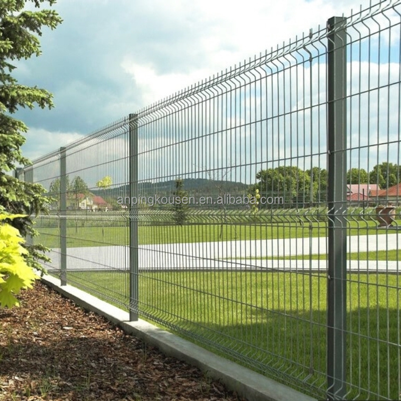 Curved Hot Dip Galvanized  Welded PVC coated Fencing Trellis 3D fences garden wire for steel fenc panel sale