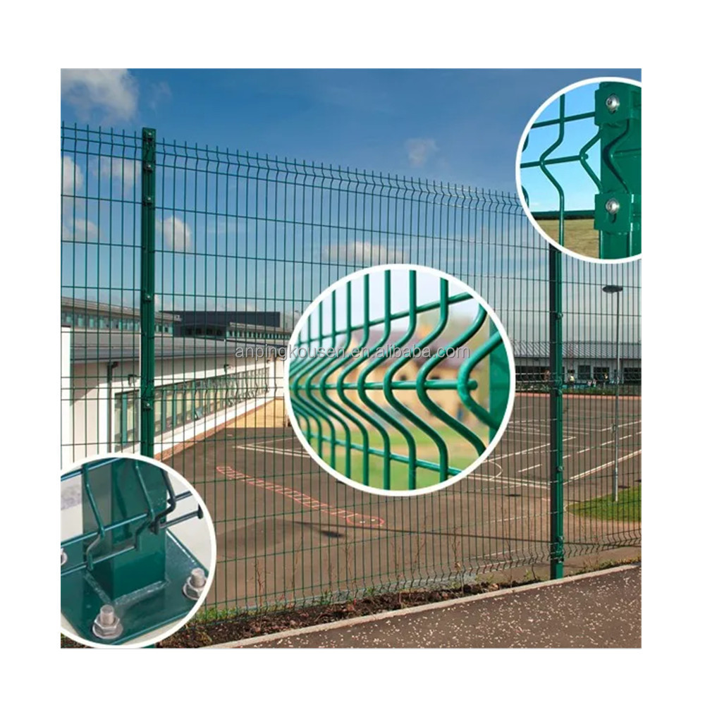 Curved Welded Wire Mesh Garden Border Fence Cheap Price Decorative 3D Metal Steel Fencing, Trellis & Gates