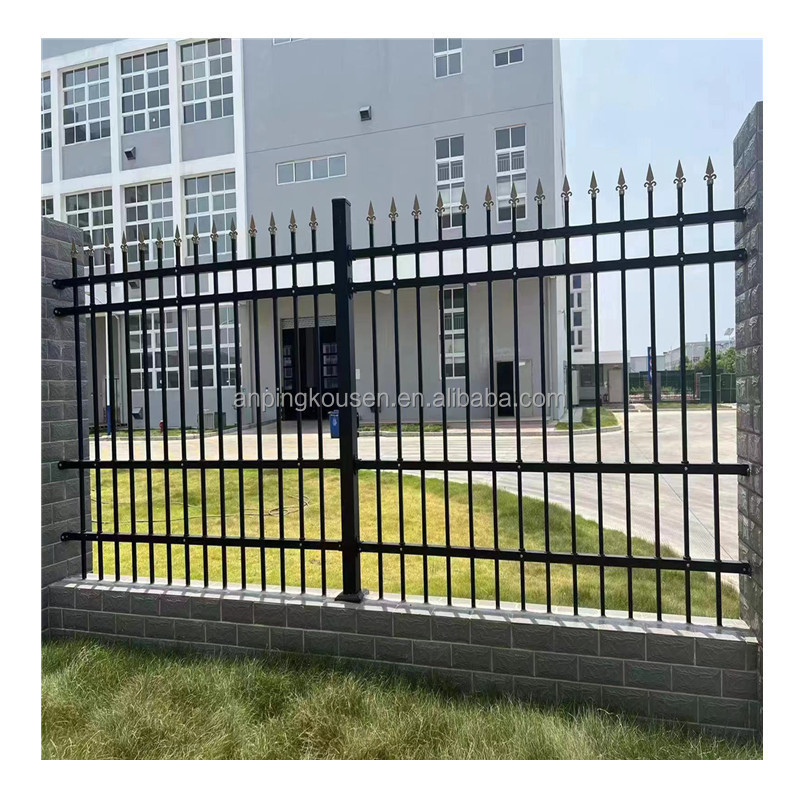 High quality outdoor aluminum picket fence panel zinc steel fence system no rust fence for home garden