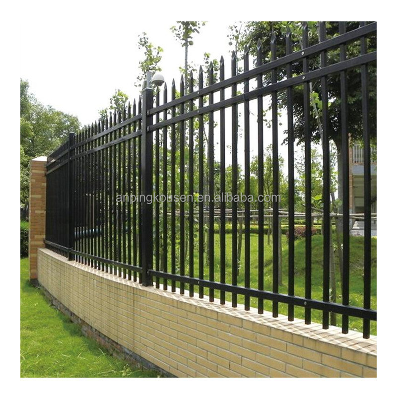 High quality outdoor aluminum picket fence panel zinc steel fence system no rust fence for home garden