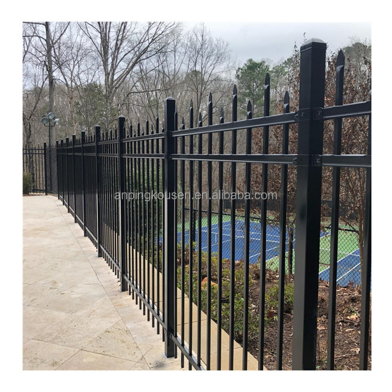 High quality outdoor aluminum picket fence panel zinc steel fence system no rust fence for home garden