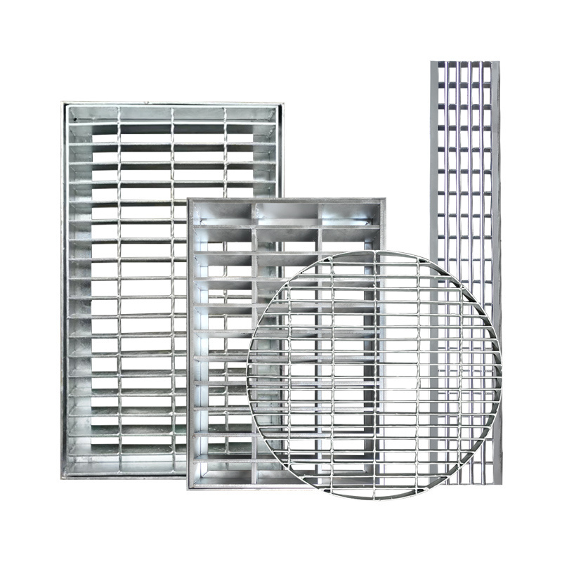 China Heavy Duty Steel Floor Grating Round Grill Grates Stainless Steel concrete Steel  Grating For Trench Cover Plate