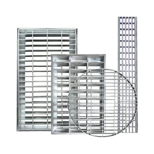 China Heavy Duty Steel Floor Grating Round Grill Grates Stainless Steel concrete Steel  Grating For Trench Cover Plate