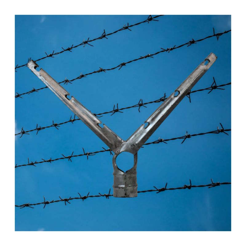 Galvanized High Tensile Strength Anti-climb 50kg Barbed Wire Roll and double arms