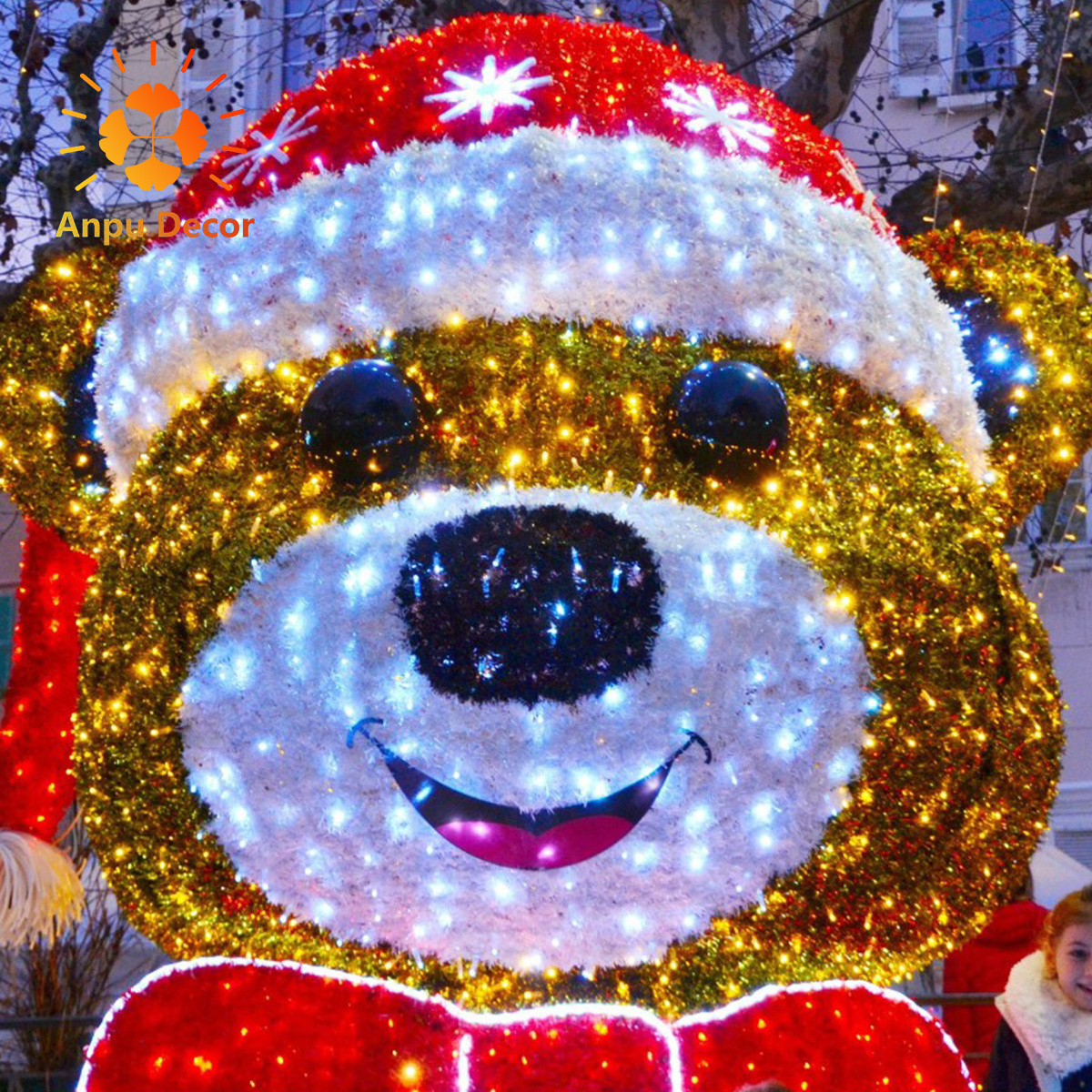 New Year Led 2PK 100L polar big bear Christmas 3d motif light for home decor