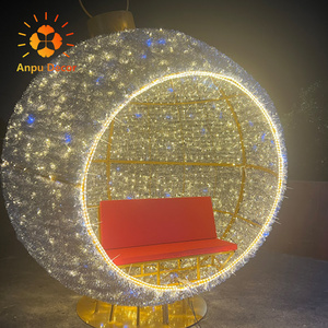 Commercial Street Decoration 3D Giant Led Ball Arch Lighting Large Outdoor Christmas Spheres With Lights For Shopping Mall