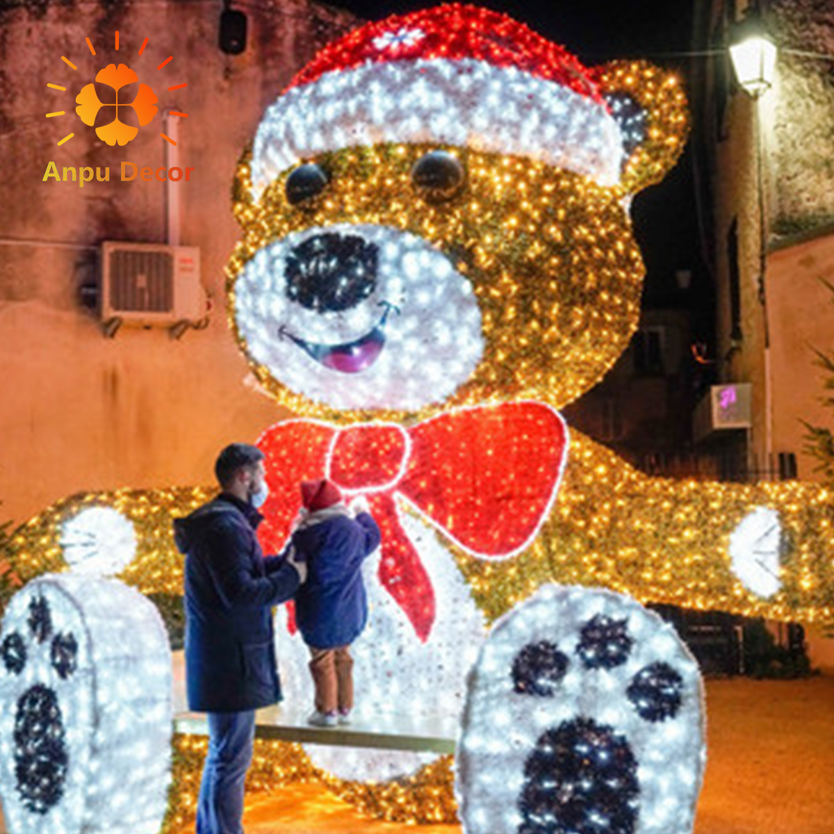 New Year Led 2PK 100L polar big bear Christmas 3d motif light for home decor