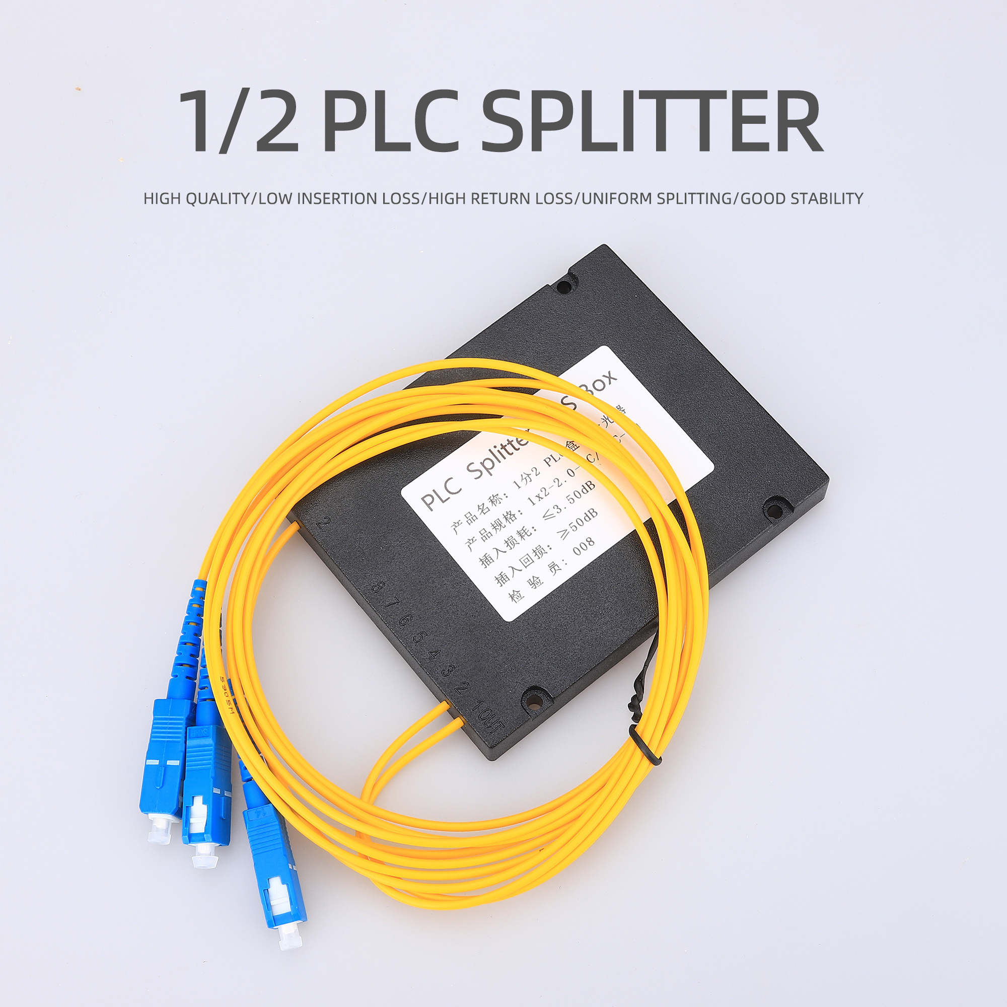 Fiber Optic Splitter SC UPC 1x2 1x4 1x8 1x16 PLC Singlemode Fiber Optical Splitter FBT Optical Coupler