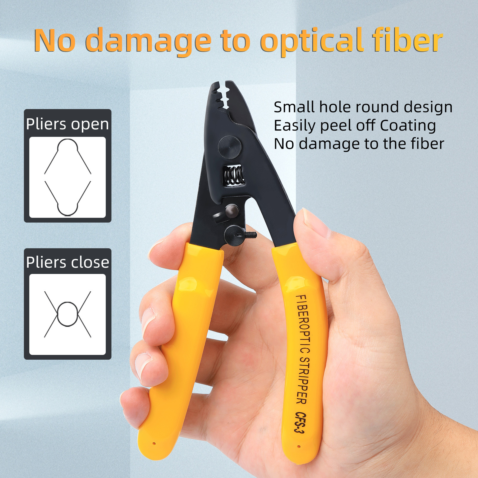 FTTH Tools CFS-3 three-port Fibre Stripper CFS-3  Wire Strippers/three hole stripper plier for wmiller