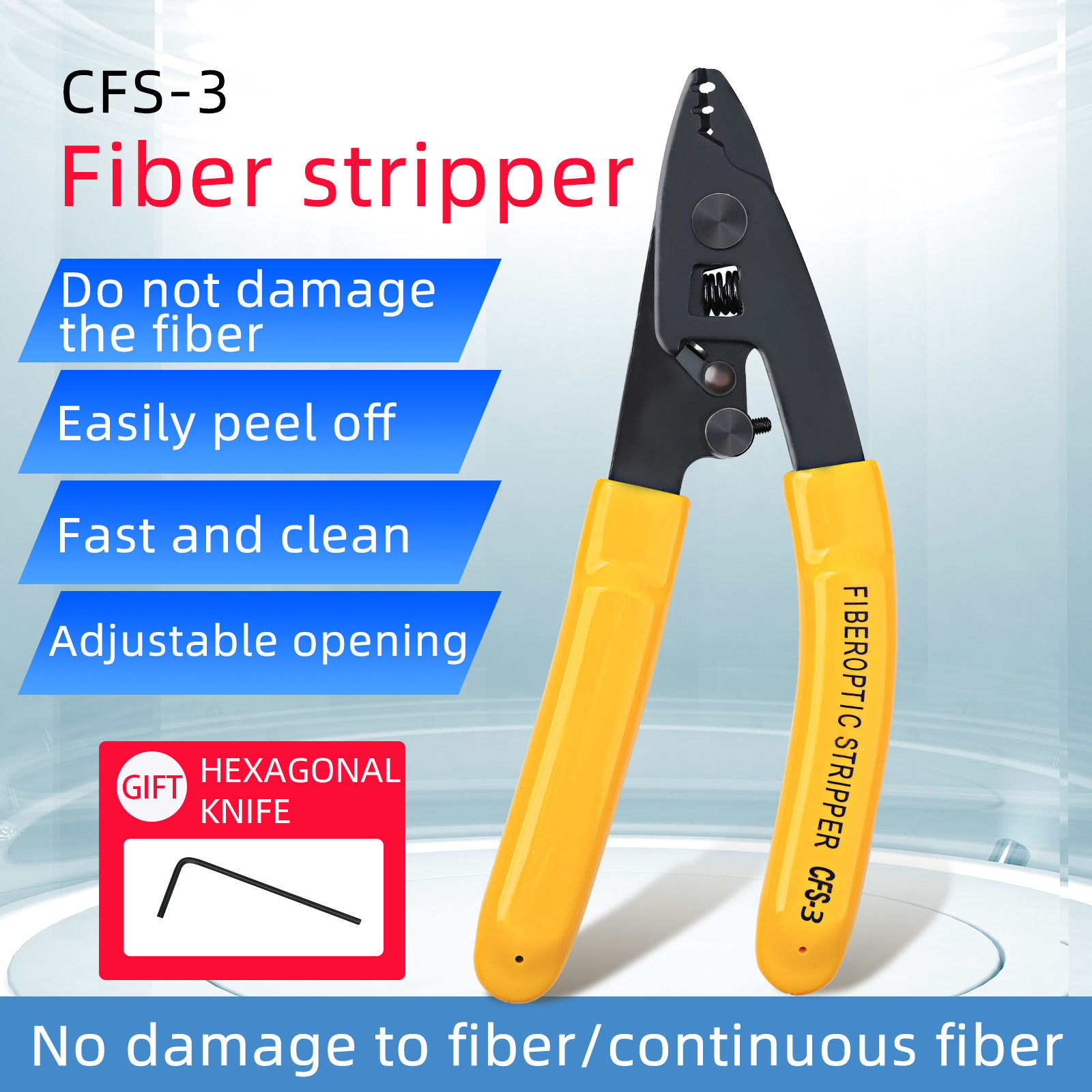 FTTH Tools CFS-3 three-port Fibre Stripper CFS-3  Wire Strippers/three hole stripper plier for wmiller