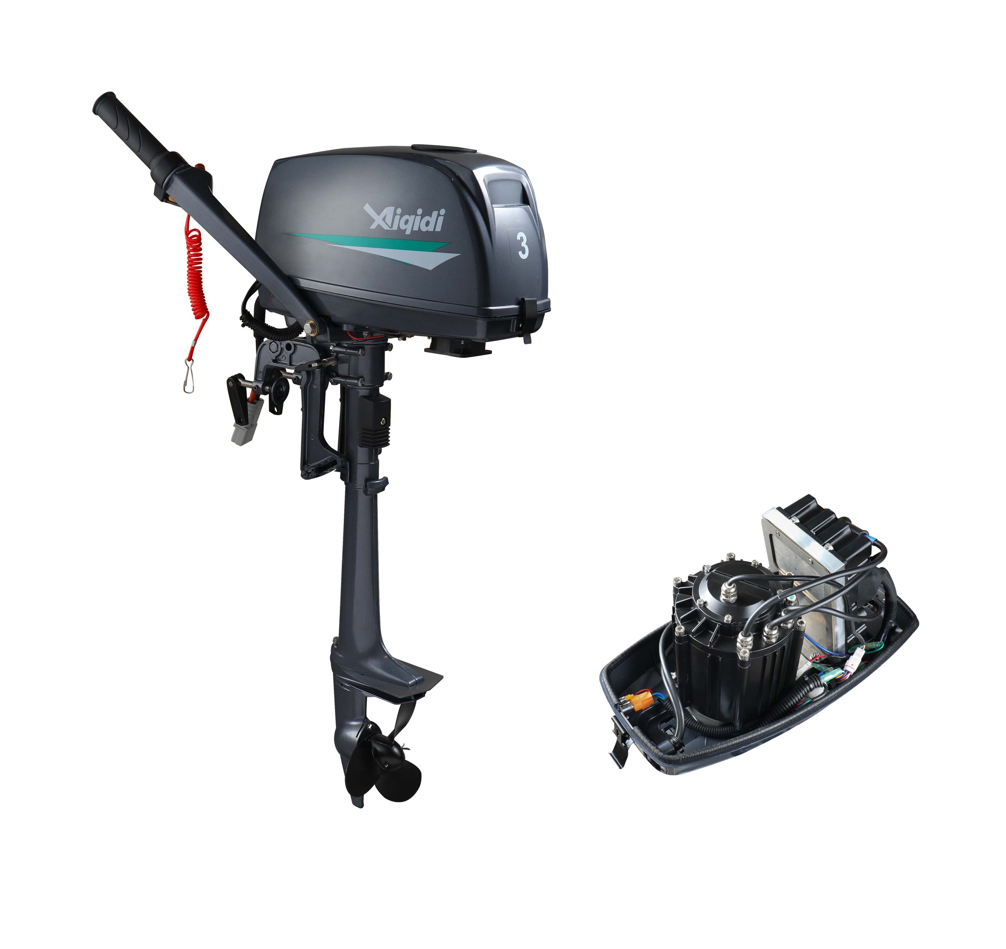 CE Approved AIQIDI 3HP E3 Electric Manual Marine Engine Dinghy Canoe Motor Outboard with Short Shaft