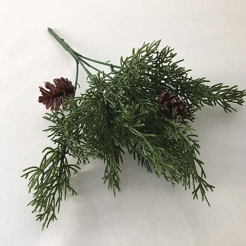 Christmas Decorative flower plant Artificial plastic pine cone cypress branch