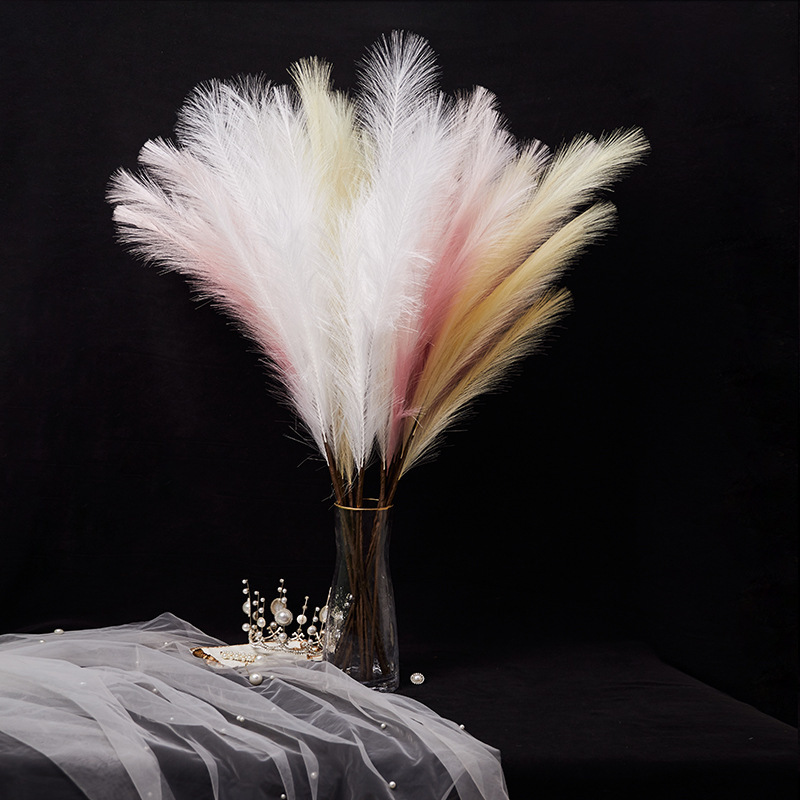 Artificial White Large Fluffy Pampas Grass For Home Decor Wedding Christmas Flower