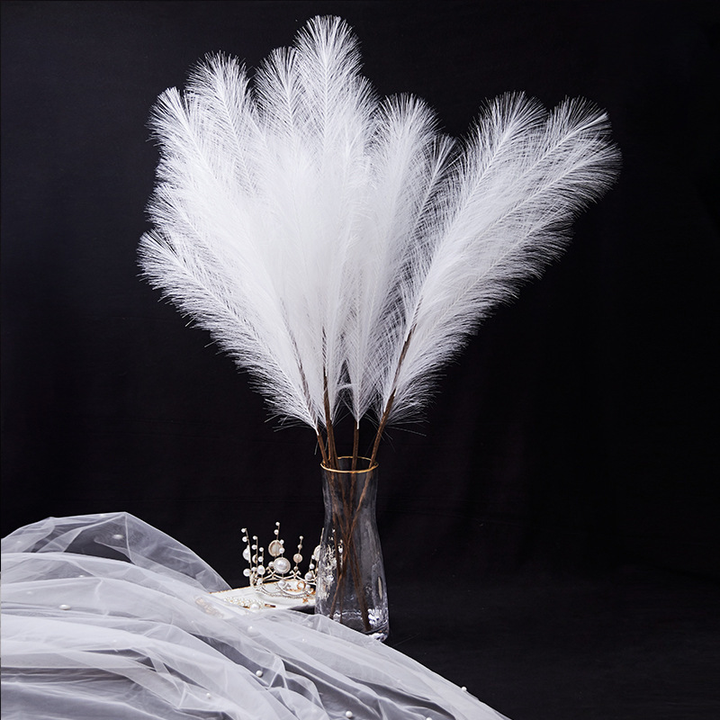 Artificial White Large Fluffy Pampas Grass For Home Decor Wedding Christmas Flower