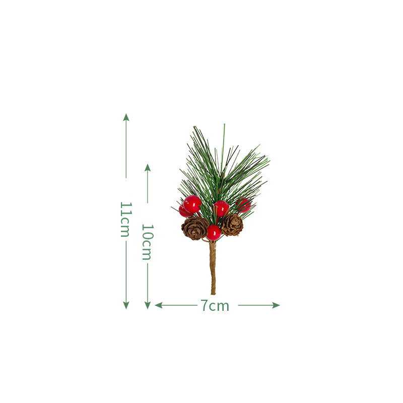 High Quality Christmas Pine Cones Stem Red Berries For Home Decor Gift Box Artificial Pine Cones Small Picks