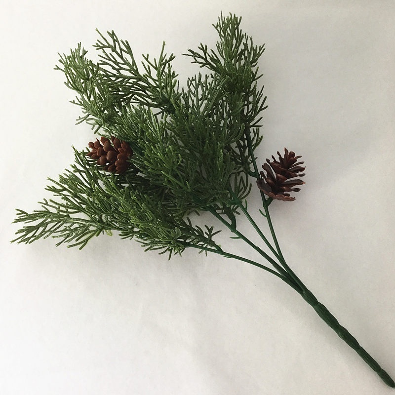 Christmas Decorative flower plant Artificial plastic pine cone cypress branch