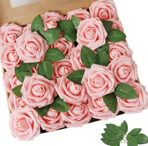 Pack of 25 Rose Head PE Foam Flower Wedding Valentine's Day Christmas Decor Flowers For Decoration Wedding Artificial