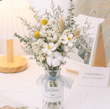 Small Dried Flowers Arrangement Bouquet Bud Vase Bottles flowers for Wedding decoration